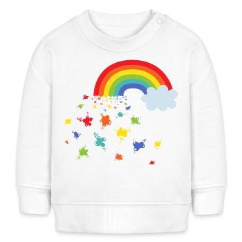 Regenbogen- und Farbflecken - Baby Organic Sweatshirt Baby Changer von Stanley/Stella - Weiß - Vorne