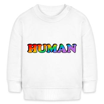 Menschlicher Regenbogentext LGBTQ-Stolz - Baby Organic Sweatshirt Baby Changer von Stanley/Stella - Weiß - Vorne
