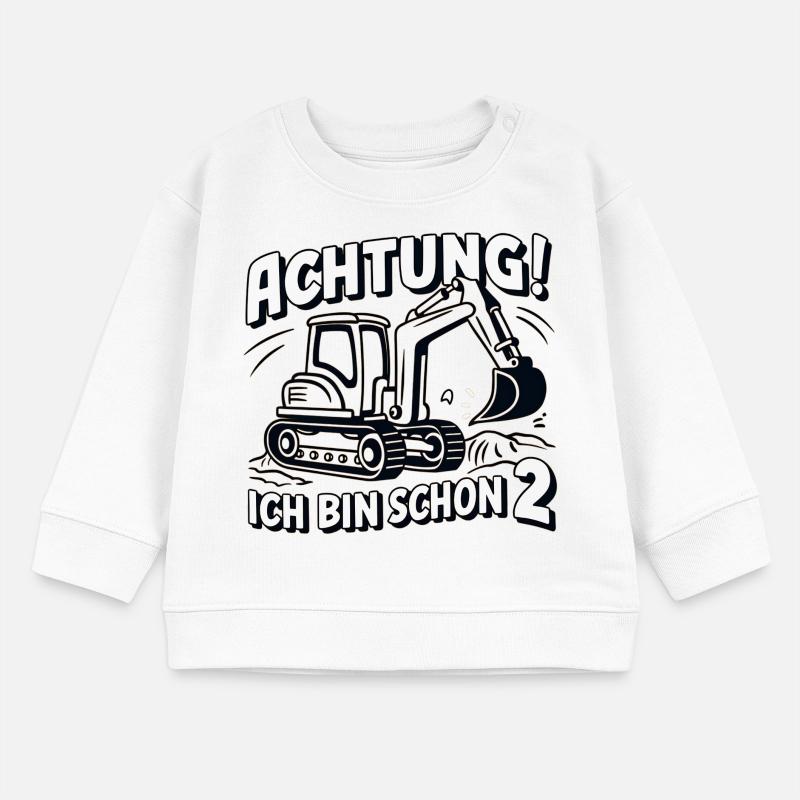 Ich bin schon 2 - Bagger Baby Organic Sweatshirt Baby Changer von Stanley/Stella