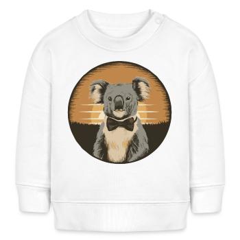 Retro Sunset Koala with Bowtie - Baby Sweatshirt by Stanley/Stella - white - Front