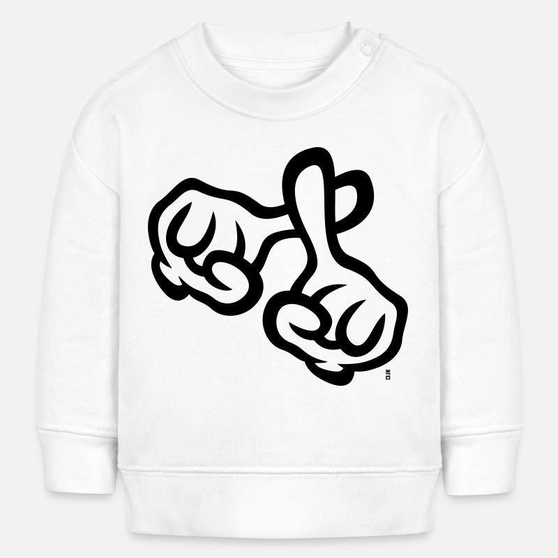 Croisement des doigts (mains / croix / Bible / religion, 1C) - Sweat bébé bio Stanley/Stella - blanc
