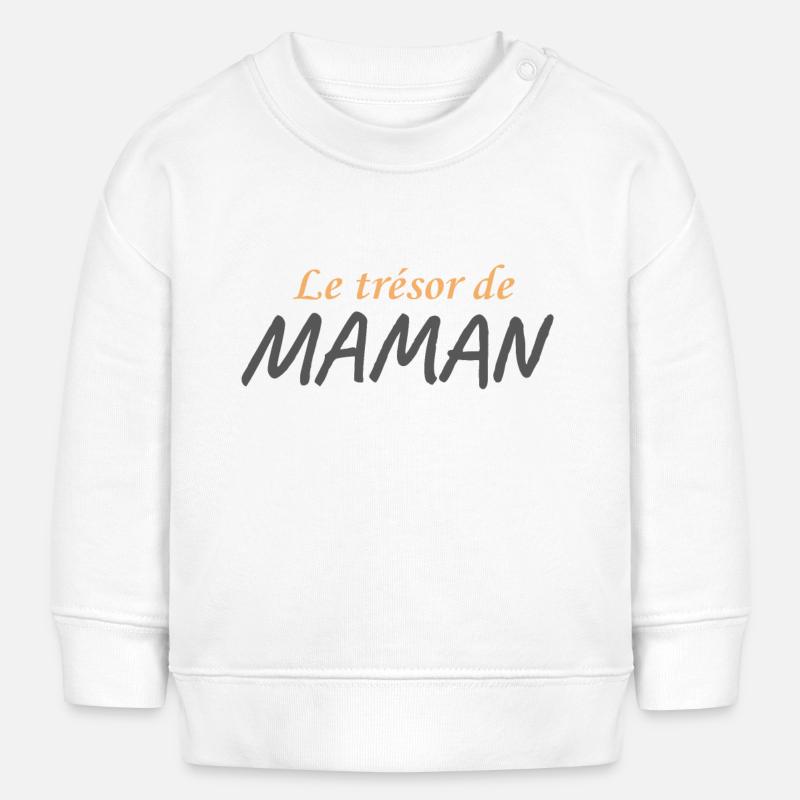 Trésor de Maman - Sweat bébé bio Stanley/Stella - blanc