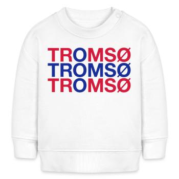 TROMSO Norway Norwegen Norge Norwegische Flagge - Baby Organic Sweatshirt Baby Changer von Stanley/Stella - Weiß - Vorne