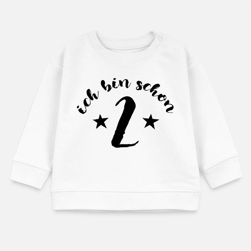 Ich bin schon 2, Zwei, Kindergeburtstag Baby Organic Sweatshirt Baby Changer von Stanley/Stella