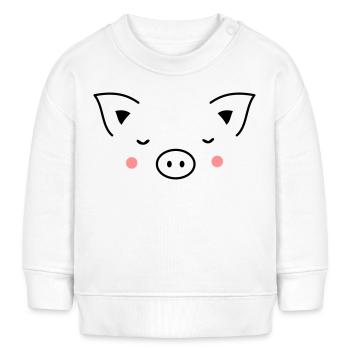 Schwein Sau Schweinchen Ferkel Eber I Geschenkidee - Baby Organic Sweatshirt Baby Changer von Stanley/Stella - Weiß - Vorne