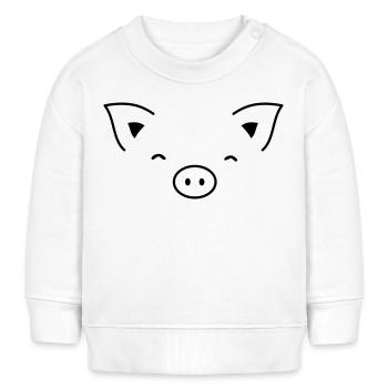 Schwein Sau Schweinchen Ferkel Eber I Geschenkidee - Baby Organic Sweatshirt Baby Changer von Stanley/Stella - Weiß - Vorne