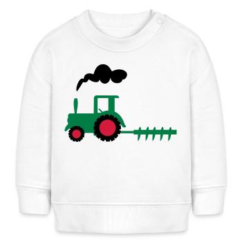 traktor trecker landwirtschaft - Baby Organic Sweatshirt Baby Changer von Stanley/Stella - Weiß - Vorne