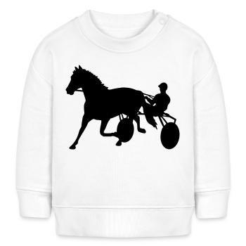 trabrennen traber pferdesport - Baby Organic Sweatshirt Baby Changer von Stanley/Stella - Weiß - Vorne