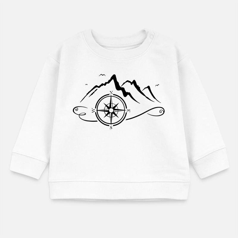 Wanderbild mit Bergen und Kompass Baby Organic Sweatshirt Baby Changer von Stanley/Stella