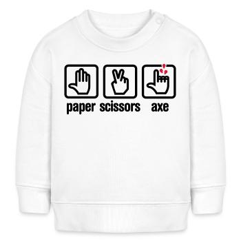 Papier - Schere - Axt - Stein - Holzfäller - Baby Organic Sweatshirt Baby Changer von Stanley/Stella - Weiß - Vorne