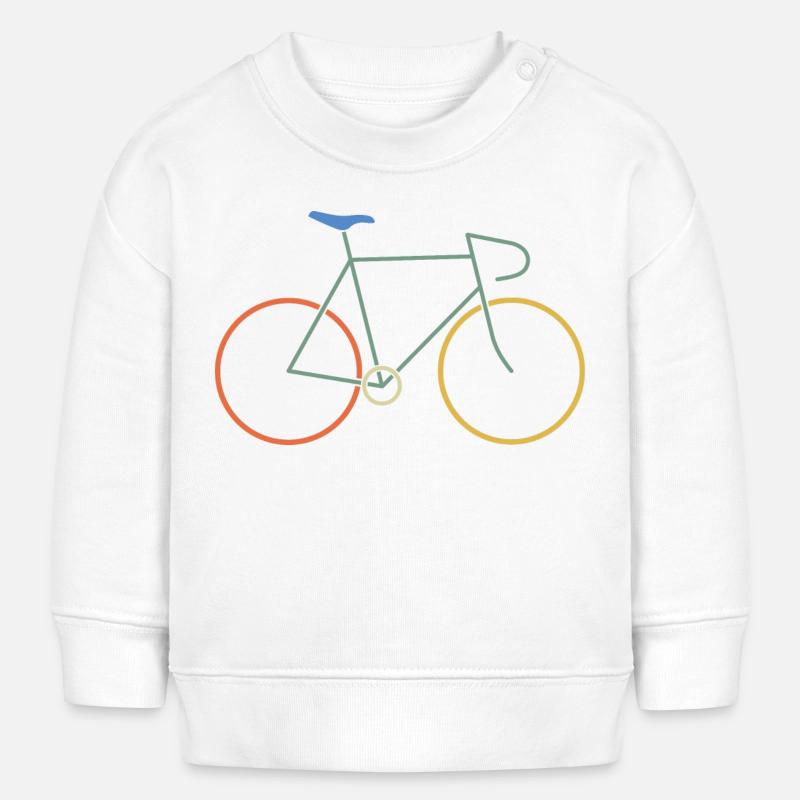 Vélo de course coloré - Sweat bébé bio Stanley/Stella - blanc