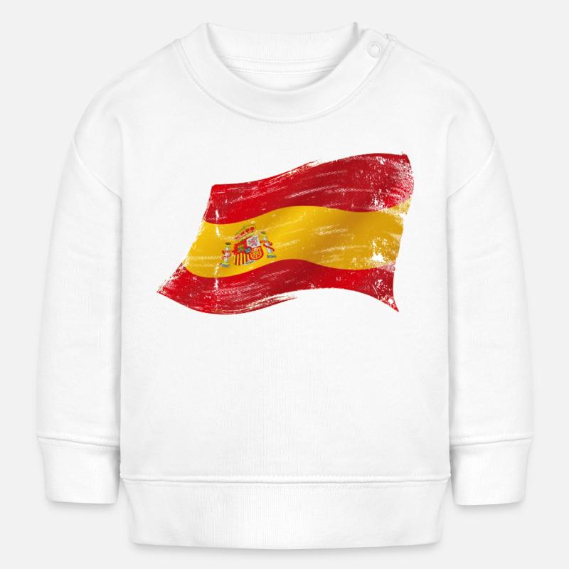 Bandera España ✅ Drapeau ✔ espagnol - Sweat bébé bio Stanley/Stella - blanc