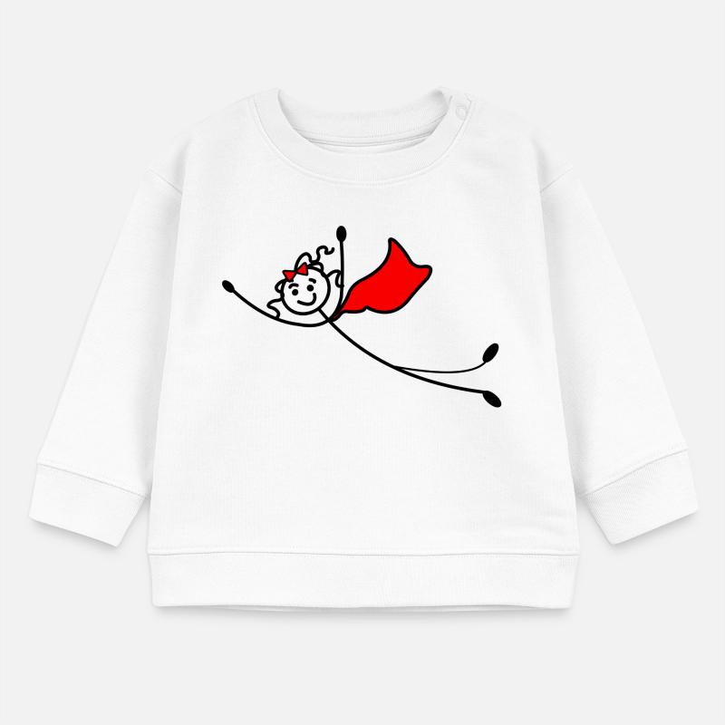 Fliegende Superfrau oder mit rotem Umhang Baby Organic Sweatshirt Baby Changer von Stanley/Stella