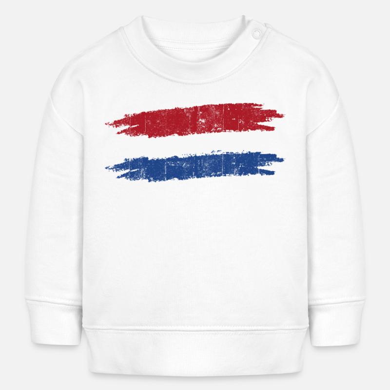 Drapeau néerlandais coups de pinceau Tee - Sweat bébé bio Stanley/Stella - blanc