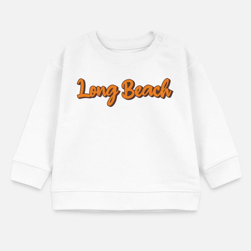 Long Beach Retro Script Baby Organic Sweatshirt Baby Changer von Stanley/Stella