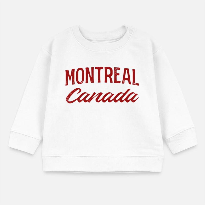 Montreal Canada Vintage Script Baby Organic Sweatshirt Baby Changer von Stanley/Stella