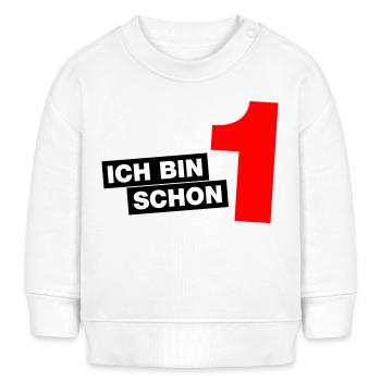 Ich bin schon 1 - Baby Organic Sweatshirt Baby Changer von Stanley/Stella - Weiß - Vorne