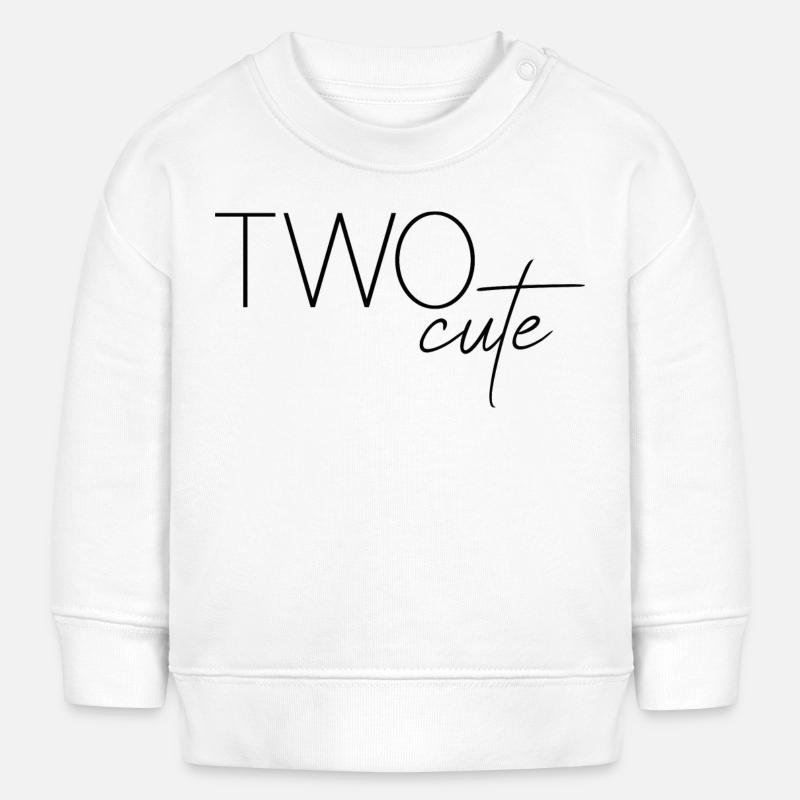 TWO cute (second birthday) - Baby Sweatshirt by Stanley/Stella - white