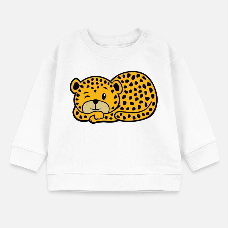 Schlafender Leopard Baby Organic Sweatshirt Baby Changer von Stanley/Stella