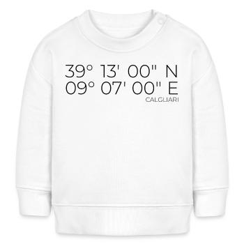 Coordinate: Calgliari, Sardegna, Italia - Felpa neonato bio di Stanley/Stella - bianco - Fronte