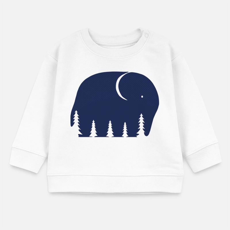 Ein Elefant oder ein Wald in dieser Fun Optical Illusi Baby Organic Sweatshirt Baby Changer von Stanley/Stella
