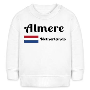 Almere Niederlande - Stilvolle Drucke - Baby Organic Sweatshirt Baby Changer von Stanley/Stella - Weiß - Vorne