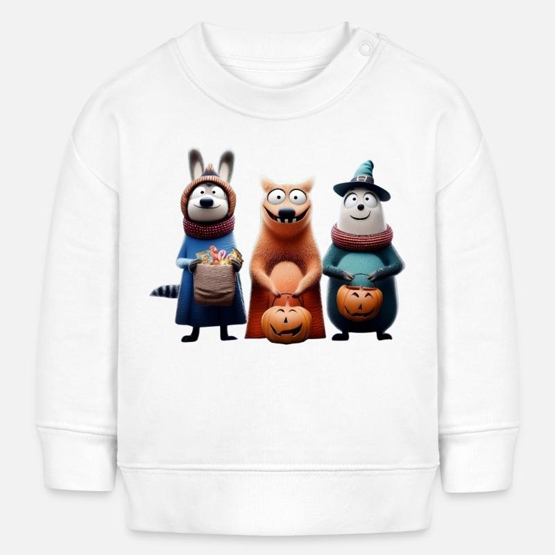 Escouade d’Halloween – Trick or Treat Wooligans - Sweat bébé bio Stanley/Stella - blanc