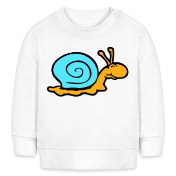 Schneckenhaus Schnecke Nacktschnecke lächelt süß - Baby Organic Sweatshirt Baby Changer von Stanley/Stella - Weiß - Vorne