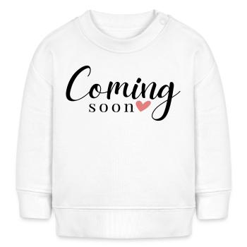 Prochainement - Coeur - personnalisable - Sweat bébé bio Stanley/Stella - blanc - Devant