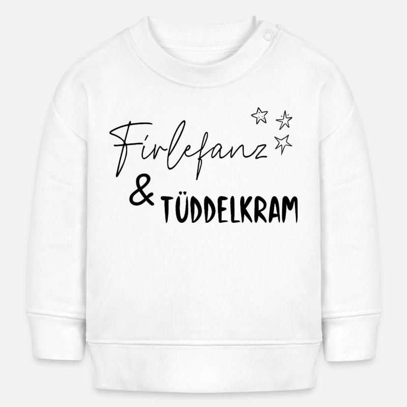Firlefanz_ _Tuddelkram_Spruch_Design - Sweat bébé bio Stanley/Stella - blanc