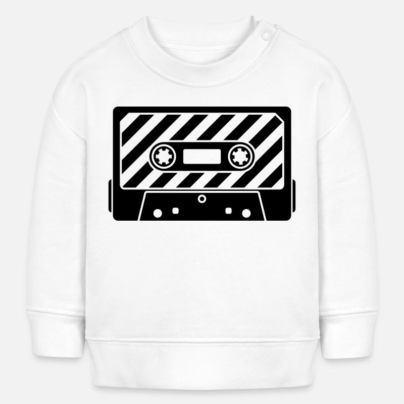 Cassette Mixtape Rétro – Motif culte de la musique - Sweat bébé bio Stanley/Stella - blanc