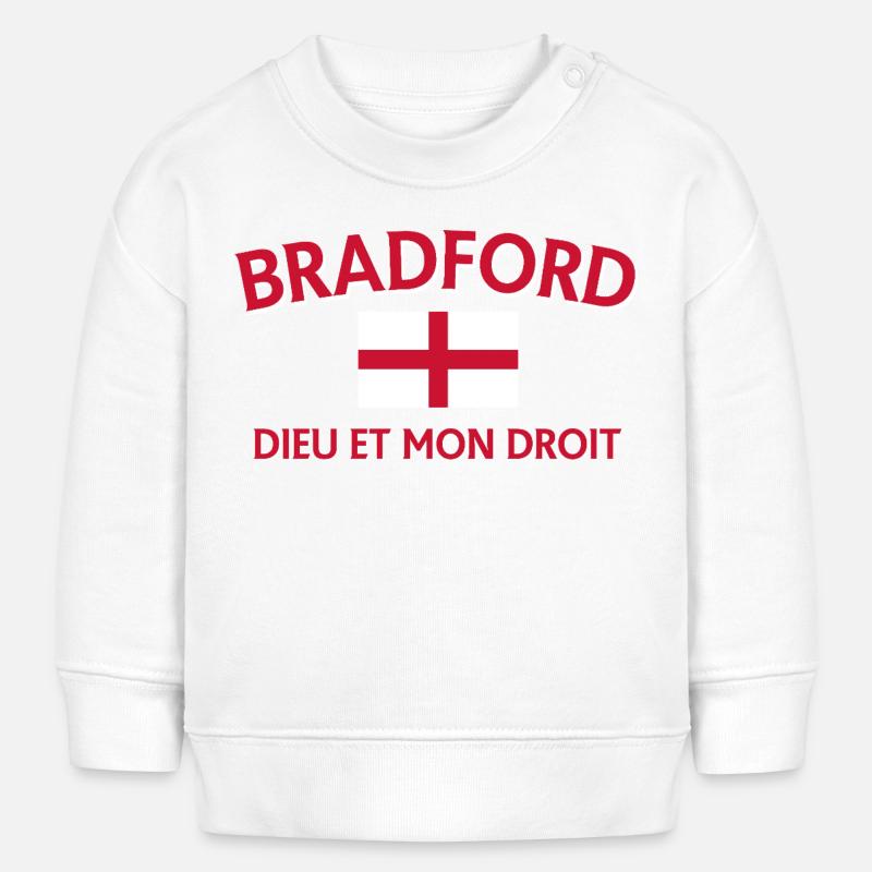 Bradford Angleterre Drapeau DDM Design - Sweat bébé bio Stanley/Stella - blanc