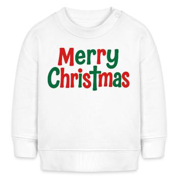 Merry Christmas Schriftzug bunt - Baby Organic Sweatshirt Baby Changer von Stanley/Stella - Weiß - Vorne