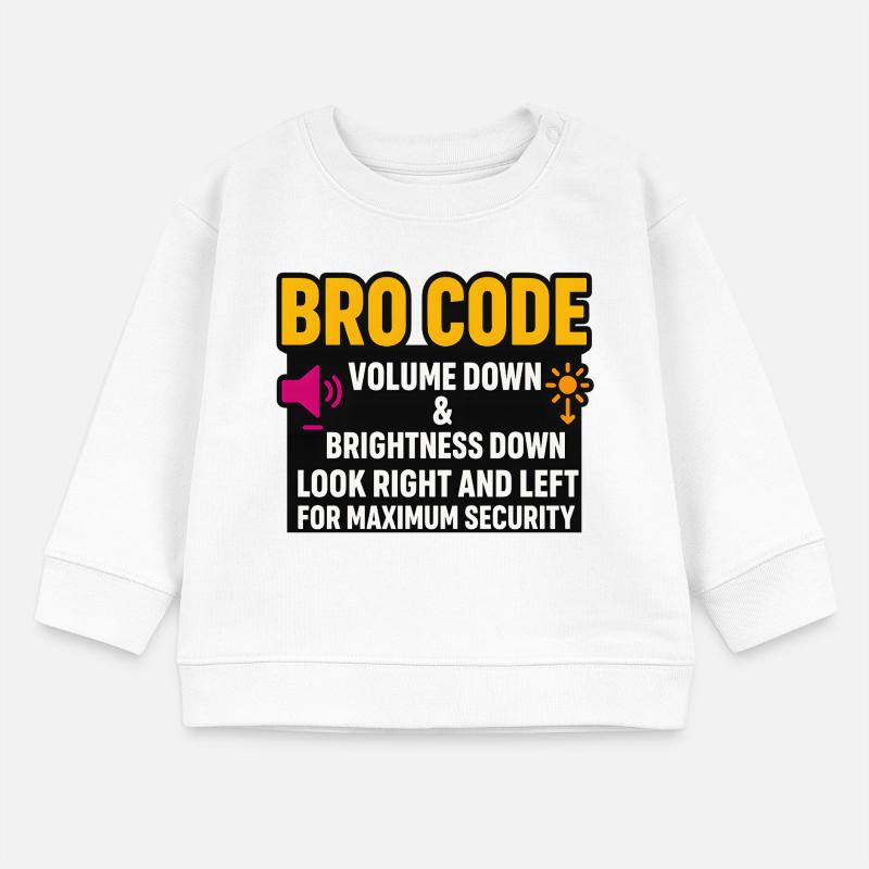 Code bro volume vers le bas Regarde à droite à gauche, drôle Sweat bébé bio Stanley/Stella