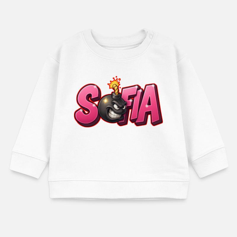 Sofia Graffiti Name Bomb Graffité 3D Baby Organic Sweatshirt Baby Changer von Stanley/Stella