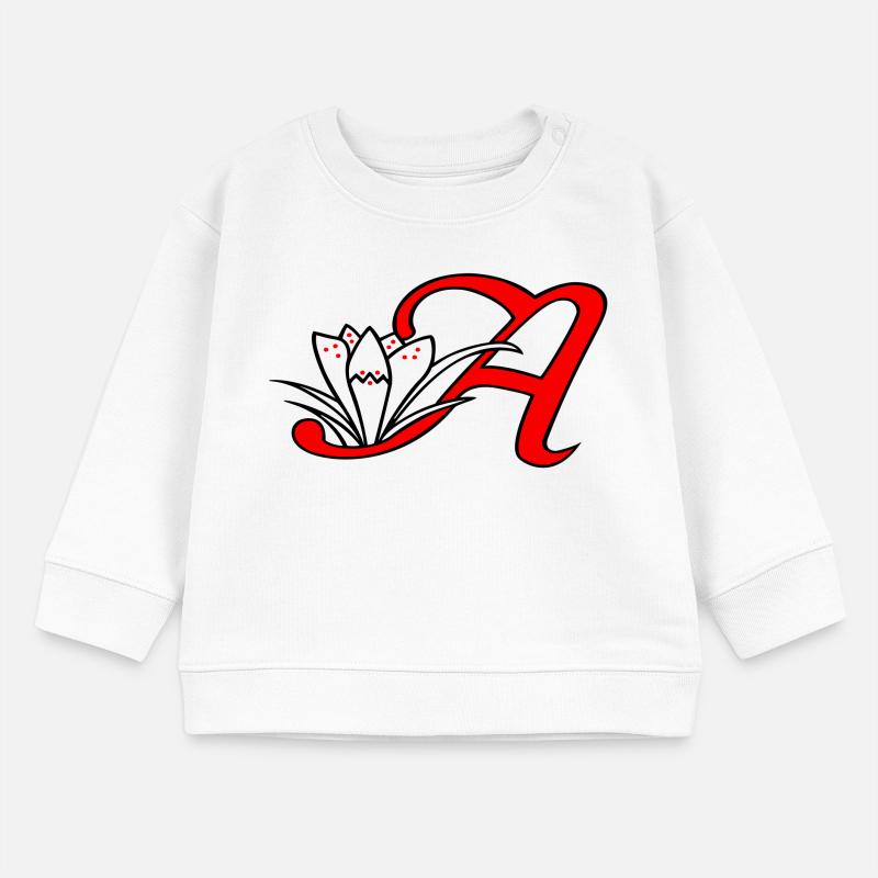 Lettre A Initiale Sweat bébé bio Stanley/Stella