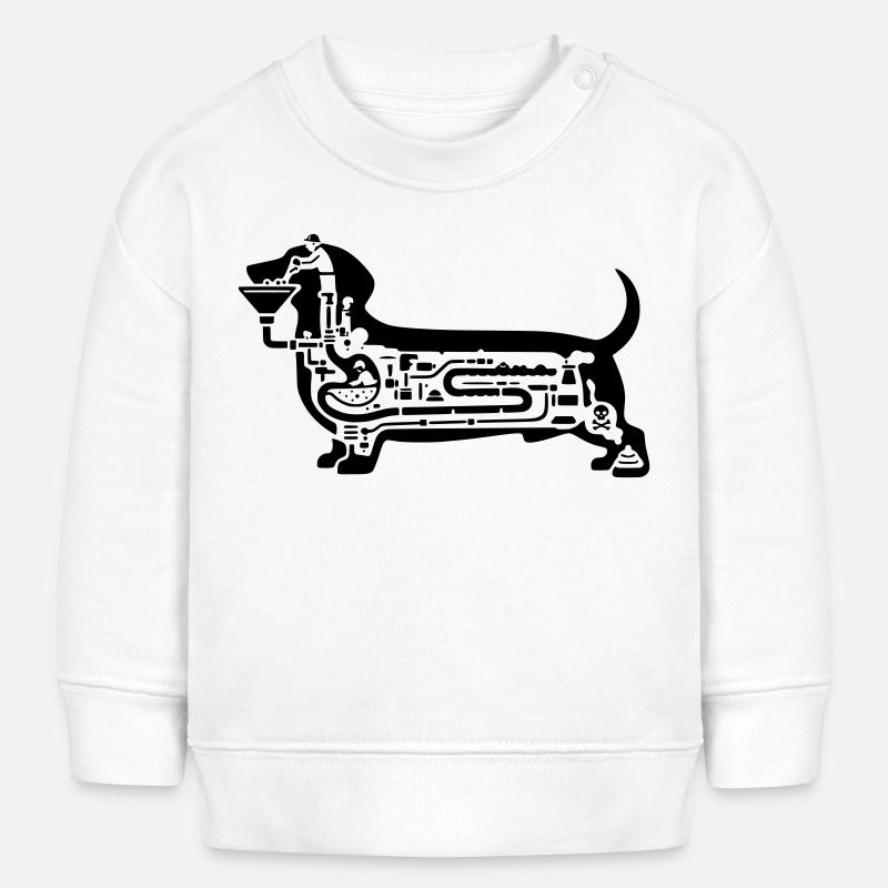 Art digestif du teckel - Sweat bébé bio Stanley/Stella - blanc