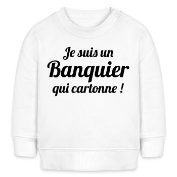 Ich bin ein erfolgreicher Banker - Baby Organic Sweatshirt Baby Changer von Stanley/Stella - Weiß - Vorne