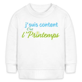 Es ist Frühling - Baby Organic Sweatshirt Baby Changer von Stanley/Stella - Weiß - Vorne