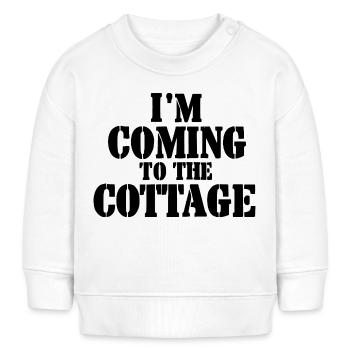 J’arrive au cottage - noir - Sweat bébé bio Stanley/Stella - blanc - Devant