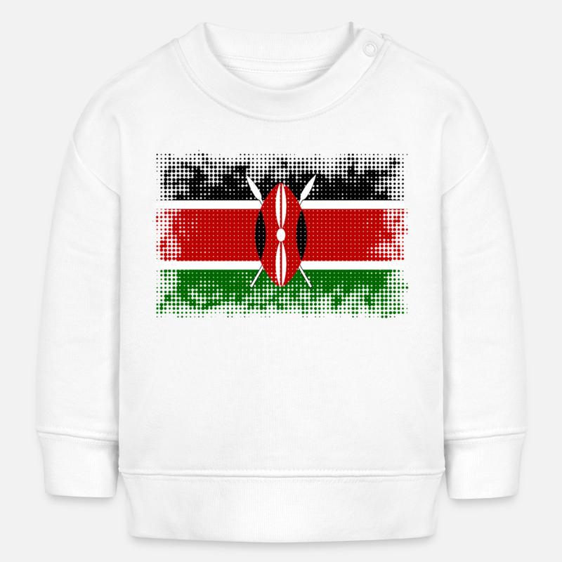 Pays du drapeau Kenya - Sweat bébé bio Stanley/Stella - blanc