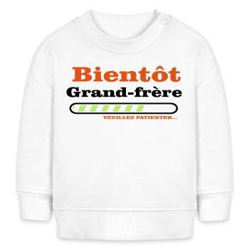 Bientôt grand frere - Sweat bébé bio Stanley/Stella - blanc - Devant