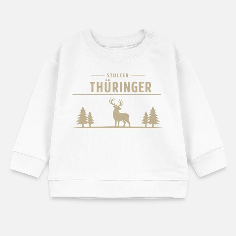 Stolzer Thüringer – Wald & Hirsch Design Baby Organic Sweatshirt Baby Changer von Stanley/Stella