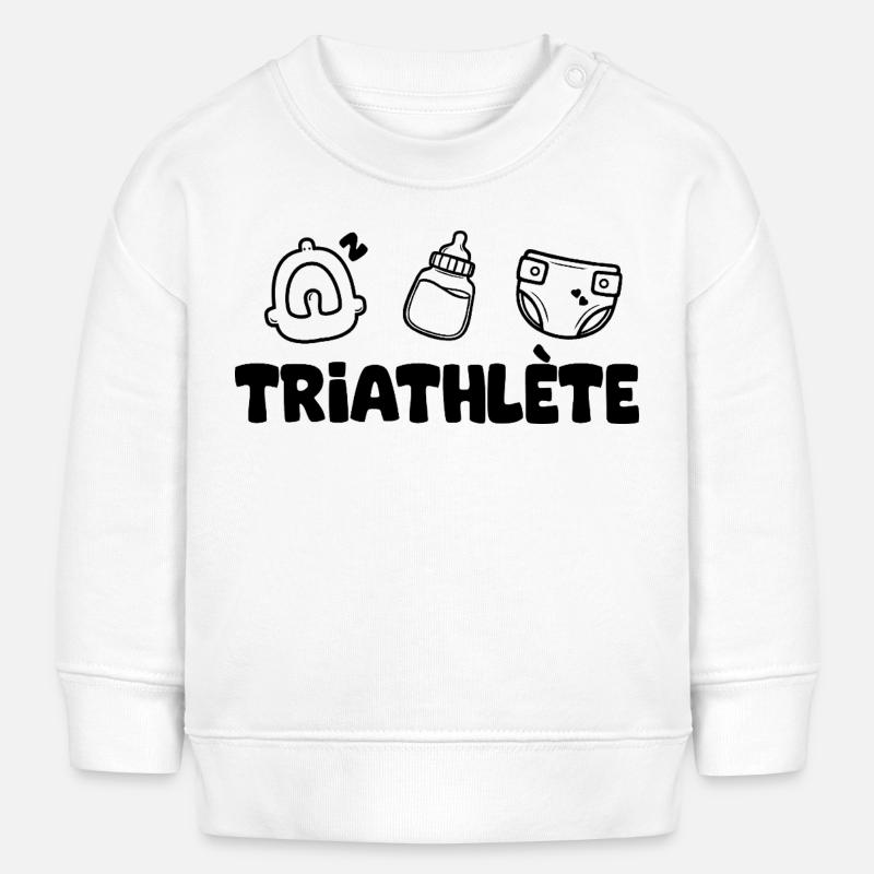 bébé triathlète - Sweat bébé bio Stanley/Stella - blanc