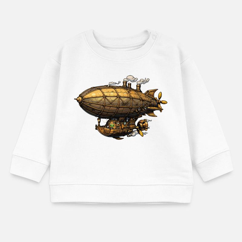Steampunk Luftschiff Zeppelin Baby Organic Sweatshirt Baby Changer von Stanley/Stella
