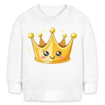 Kawaii Goldene Krone Illustration - Baby Organic Sweatshirt Baby Changer von Stanley/Stella - Weiß - Vorne