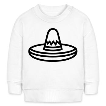 Mexikanischer Hut - Baby Organic Sweatshirt Baby Changer von Stanley/Stella - Weiß - Vorne