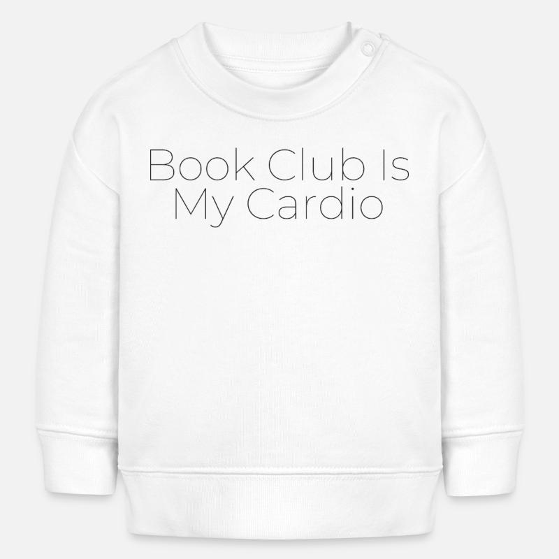 Maman du club de lecture | Thé de lecture drôle - Sweat bébé bio Stanley/Stella - blanc