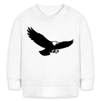 Adler Silhouette Raubvogel Logo - Baby Organic Sweatshirt Baby Changer von Stanley/Stella - Weiß - Vorne