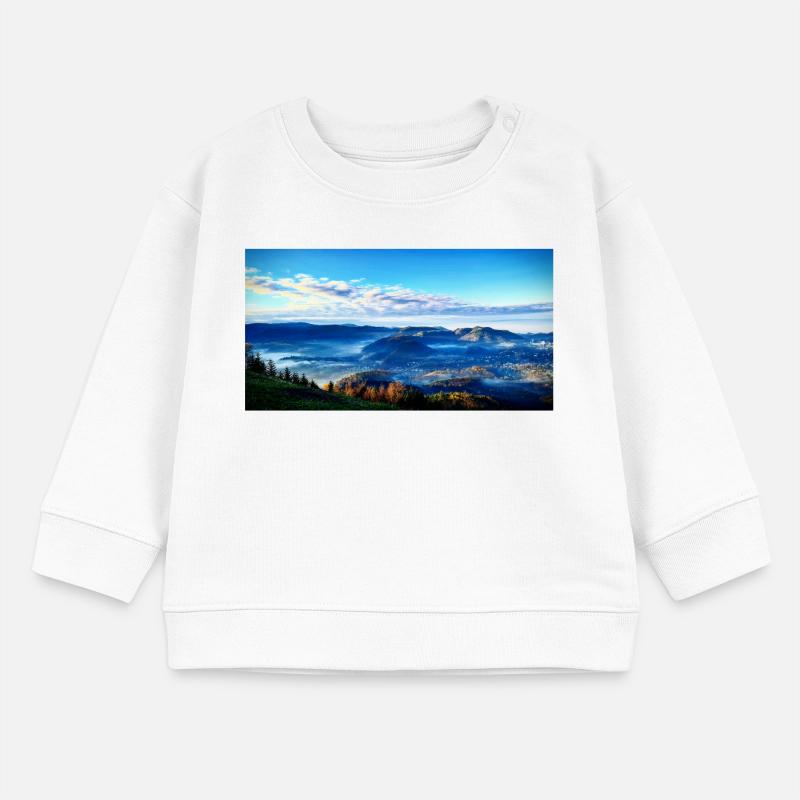 Morgennebel Berglandschaft Baby Organic Sweatshirt Baby Changer von Stanley/Stella
